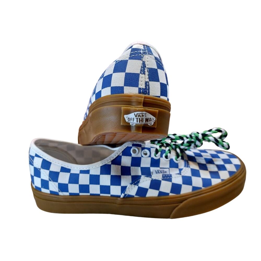 Vans Authentic Blue/Gum Checkerboard Womens Size 8.5 - Picture 7 of 9